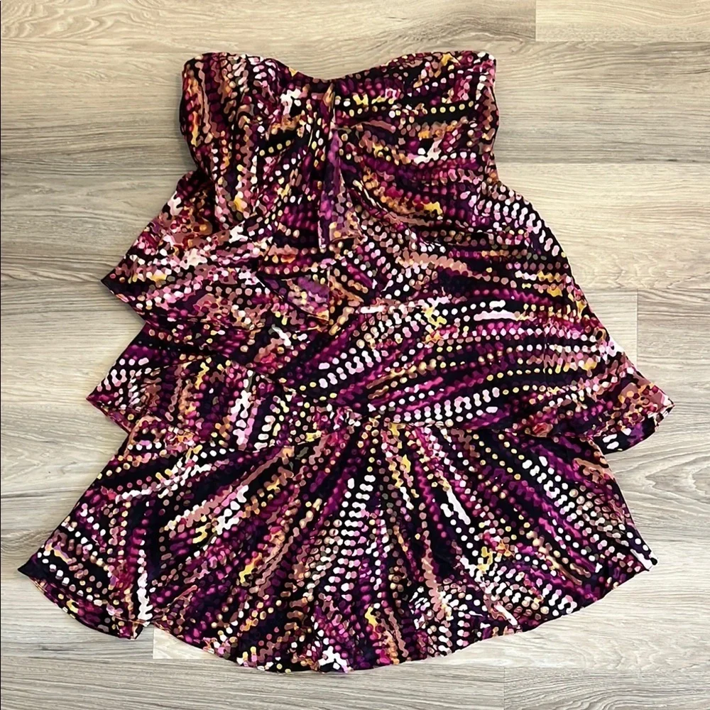 BCBGMAXAZRIA Vibrant Strapless Dot Dress Size 4